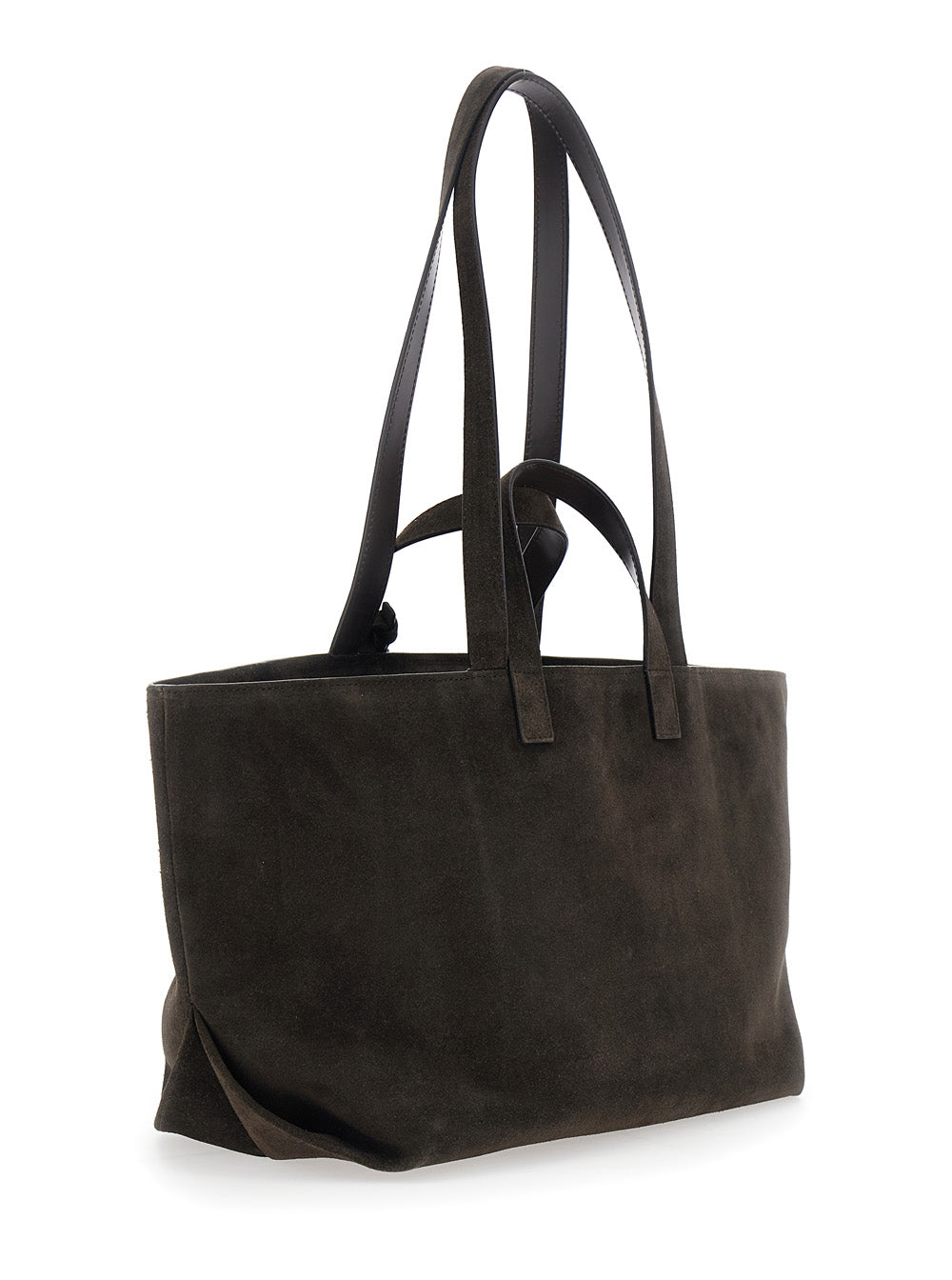 A.P.C. Women “Le Drummer” Brown Shopper With Four Handles And Logo Lettering On The Front In Suede Woman A.P.C.