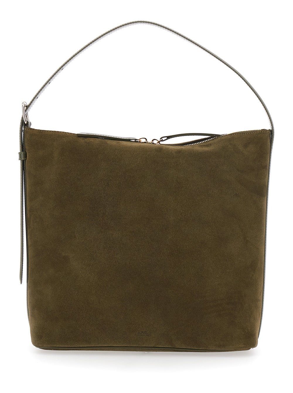 A.P.C. Women 'Vera' Brown Shoulder Bag With Top Handle And Zip Closure In Suede Woman A.P.C.
