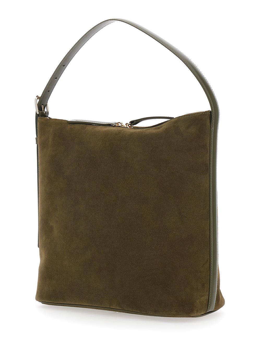 A.P.C. Women 'Vera' Brown Shoulder Bag With Top Handle And Zip Closure In Suede Woman A.P.C.