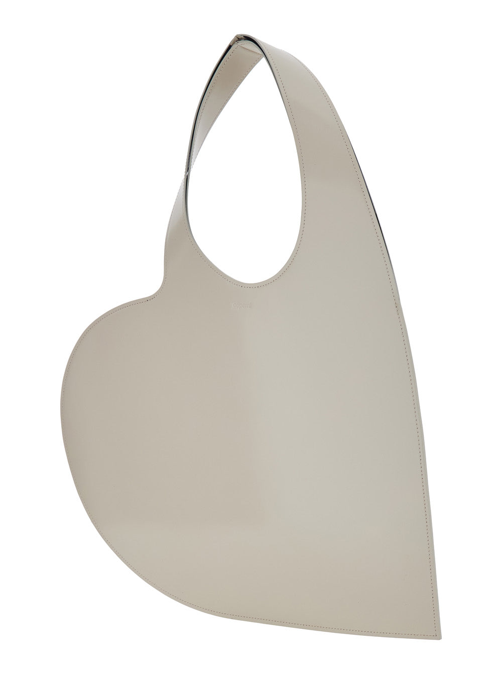 Coperni Women 'Heart' Beige Shoulder Bag With Logo Print In Leather Woman COPERNI