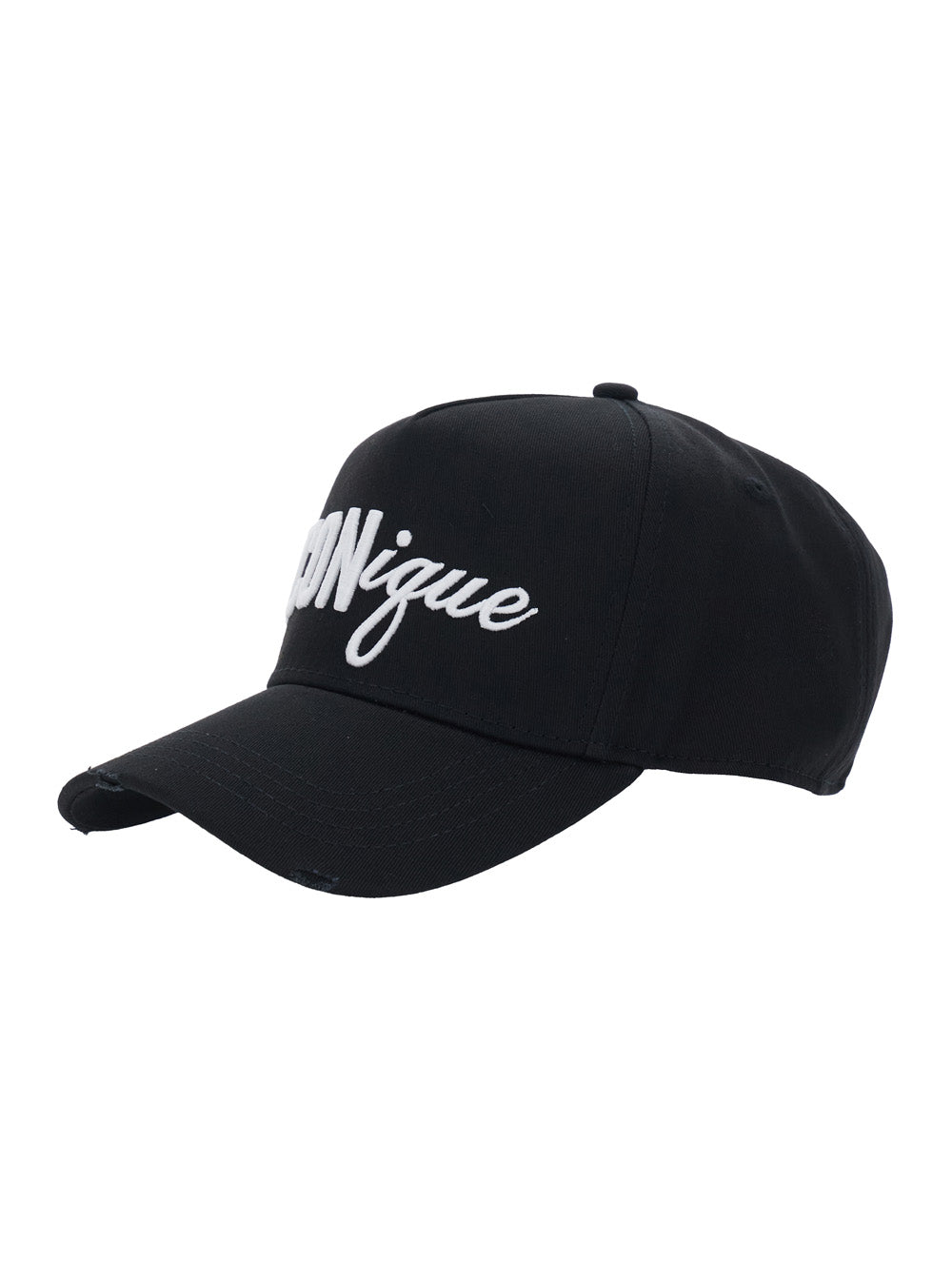 Dsquared2 Men Black Baseball Cap With Front Embroidery In Cotton Man DSQUARED2
