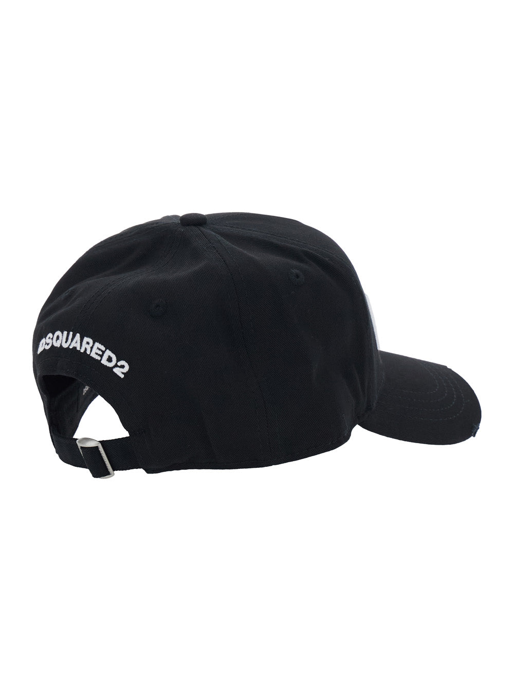Dsquared2 Men Black Baseball Cap With Front Embroidery In Cotton Man DSQUARED2
