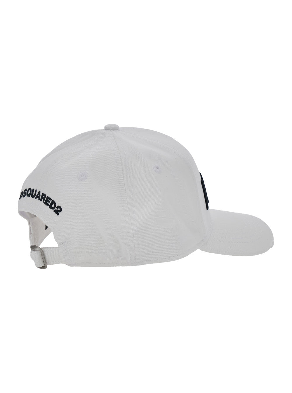 Dsquared2 Men White Baseball Cap With Front Embroidery In Cotton Man DSQUARED2