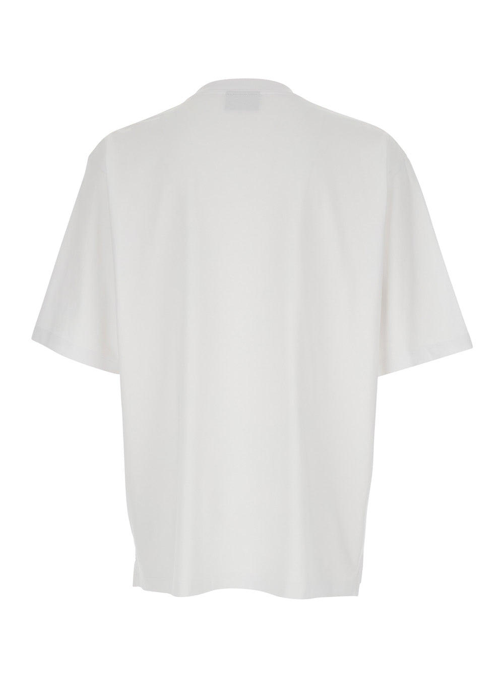 Dsquared2 Men White Crewneck T-Shirt With Logo Lettering On The Front In Cotton Man DSQUARED2