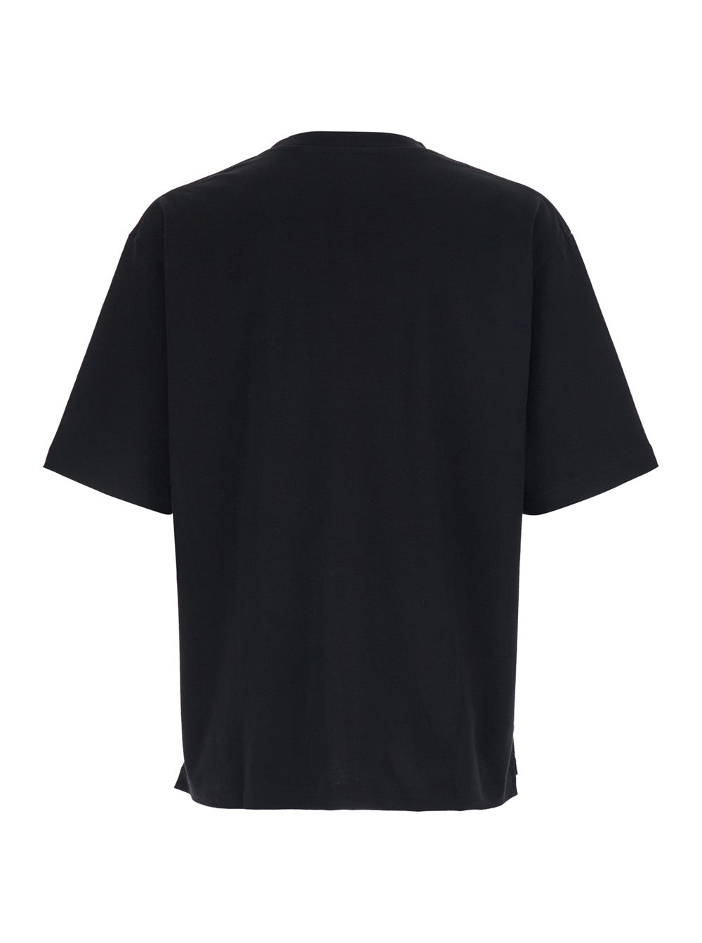 Dsquared2 Men Black Crewneck T-Shirt With Maxi Logo On The Front In Cotton Man DSQUARED2