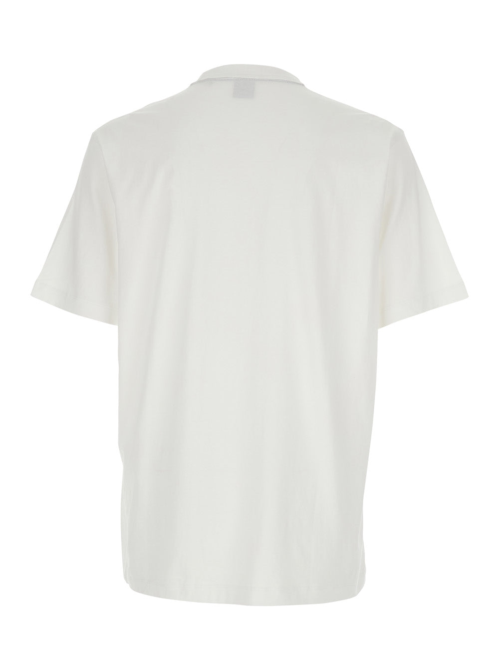 Boss Men White T-Shirt With Logo Lettering Embroidery On The Front In Cotton For Men BOSS