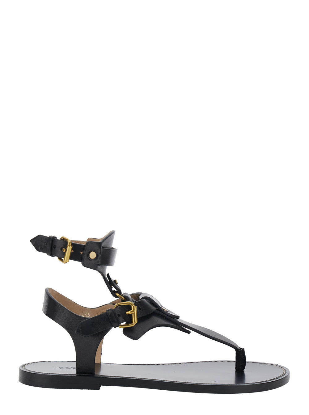 Isabel Marant Women 'Eveena' Black Sandals With Adjustable Buckle Closure In Leather Woman ISABEL MARANT