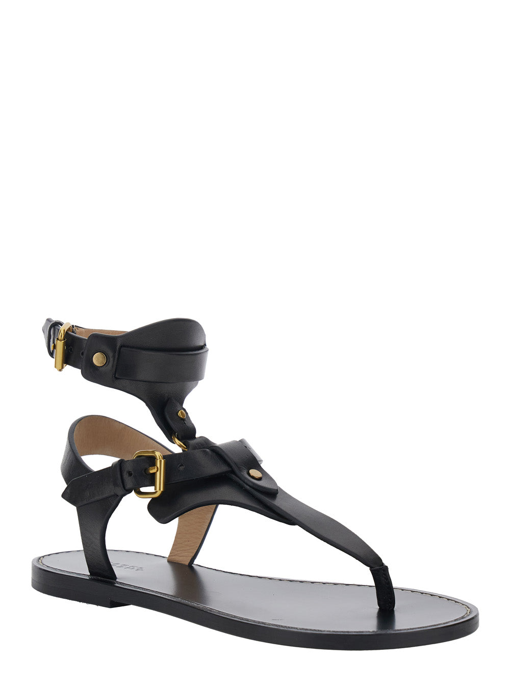 Isabel Marant Women 'Eveena' Black Sandals With Adjustable Buckle Closure In Leather Woman ISABEL MARANT