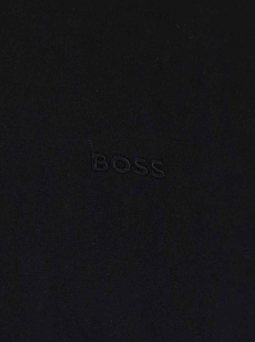 Boss Men Black T-Shirt With Logo Lettering Embroidery On The Front In Cotton For Men BOSS