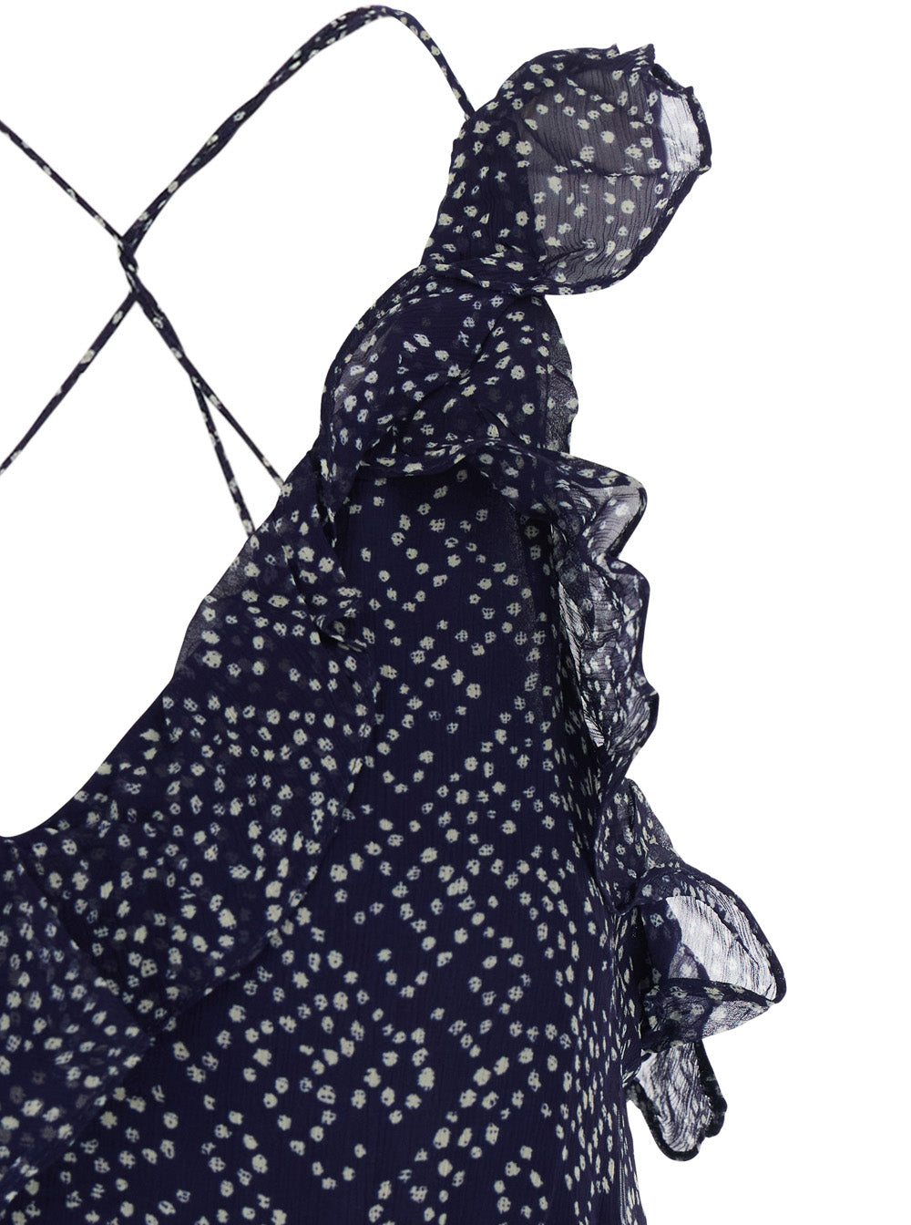 Isabel Marant Etoile Women 'Luxie' Blue Flared Dress With V Neck With Ruffles And All-Over Print In Viscose Woman ISABEL MARANT ETOILE