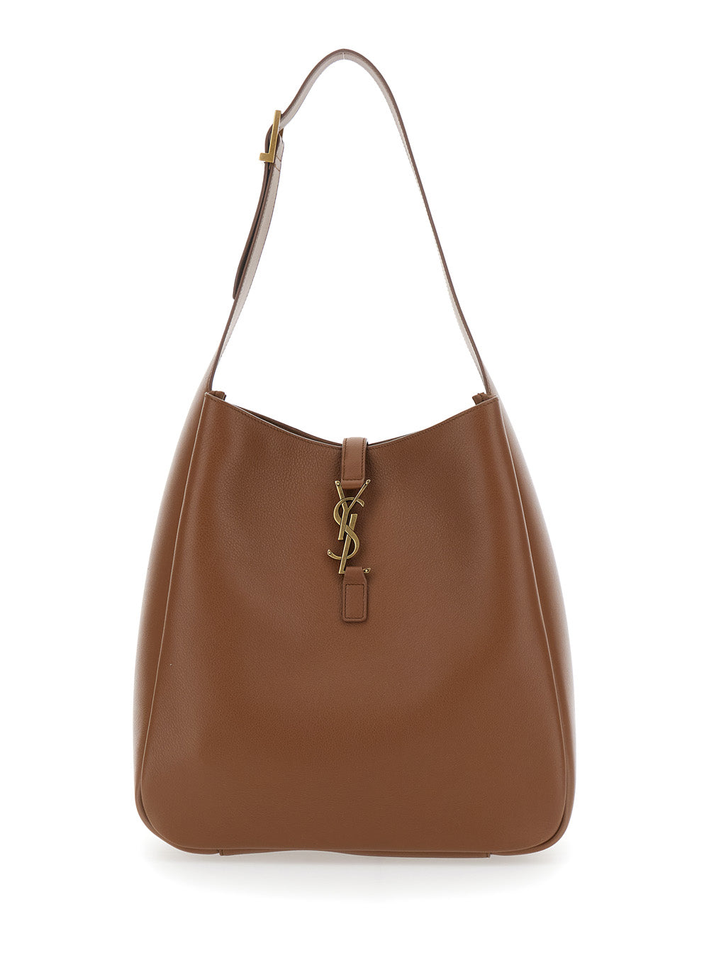 Saint Laurent Women 'Le 5 À 7' Brown Shoulder Bag With Adjustable Shoulder Strap And Cassandre Hook Closure In Grained Leather Woman SAINT LAURENT