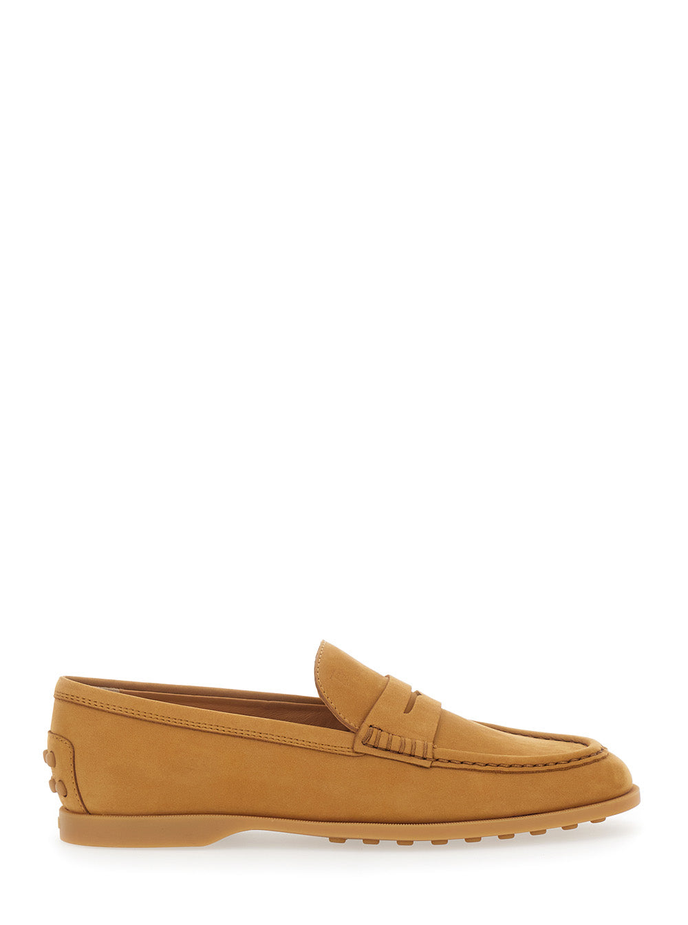 Tod's Women Beige Loafers With Rubber Sole And Rubber Detail On The Back In Suede Woman TOD'S