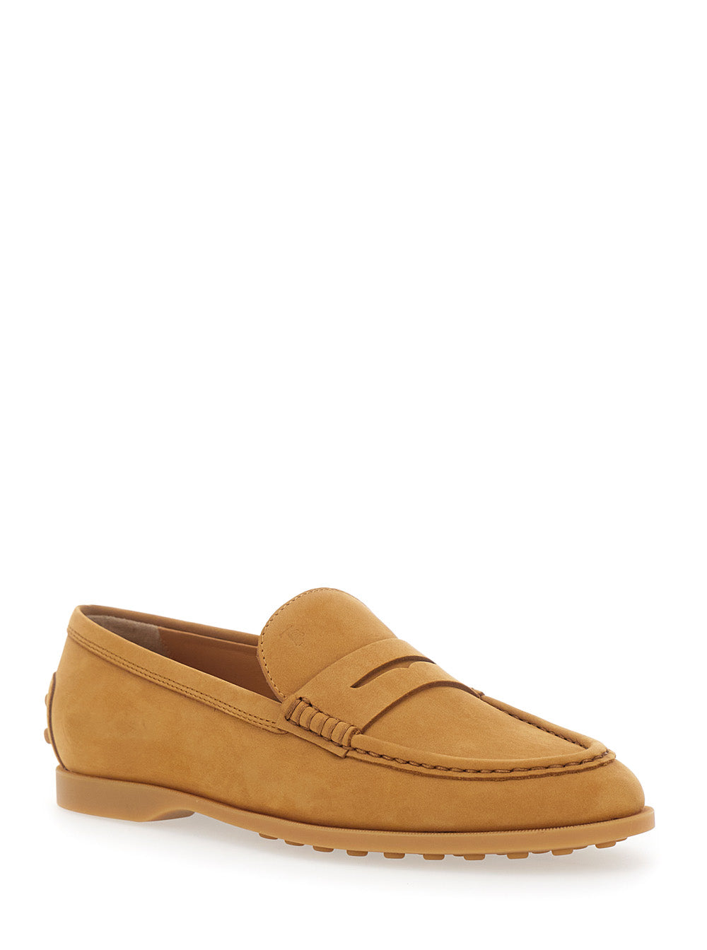 Tod's Women Beige Loafers With Rubber Sole And Rubber Detail On The Back In Suede Woman TOD'S