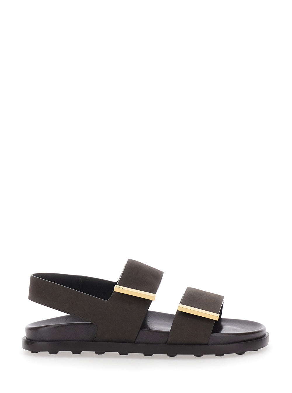Tod's Women Brown Sandals With Banded Design And Metallic Details Logo In Leather Woman TOD'S