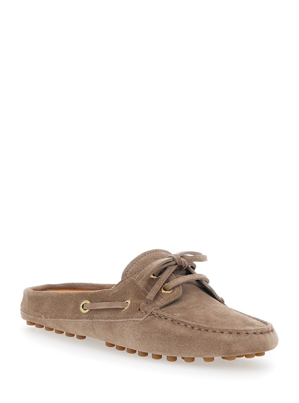 Tod's Women Loafers With Side Laces In Brown Suede For Men TOD'S