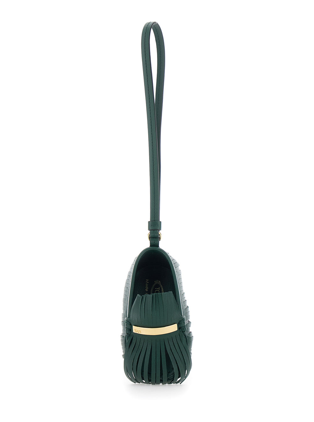Tod's Women Green Pendant With Fringed And Wrist Strap In Leather Woman TOD'S