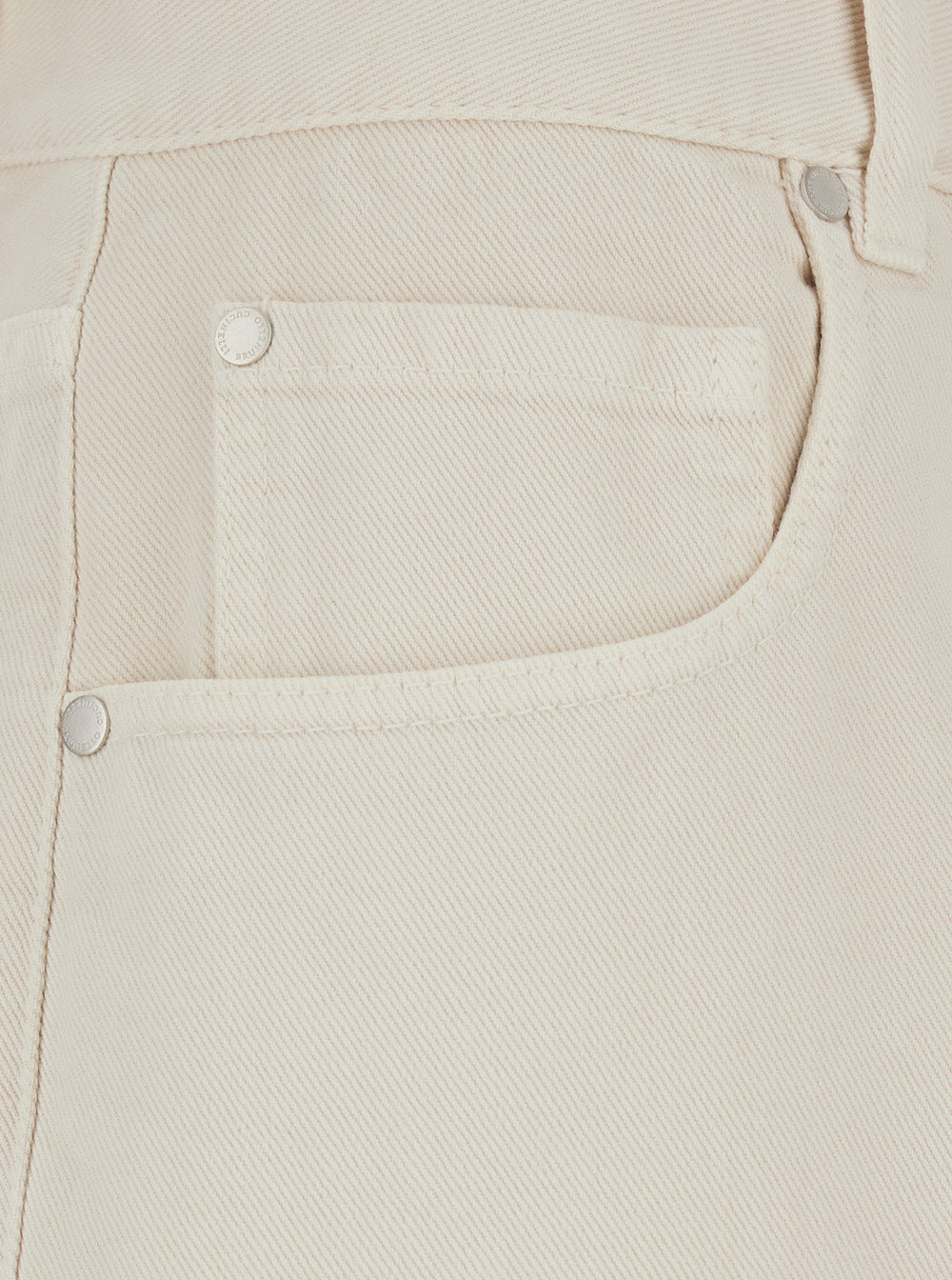 Brunello Cucinelli Women White Wide Jeans With Five-Pocket Design In Bleached Denim For Women BRUNELLO CUCINELLI