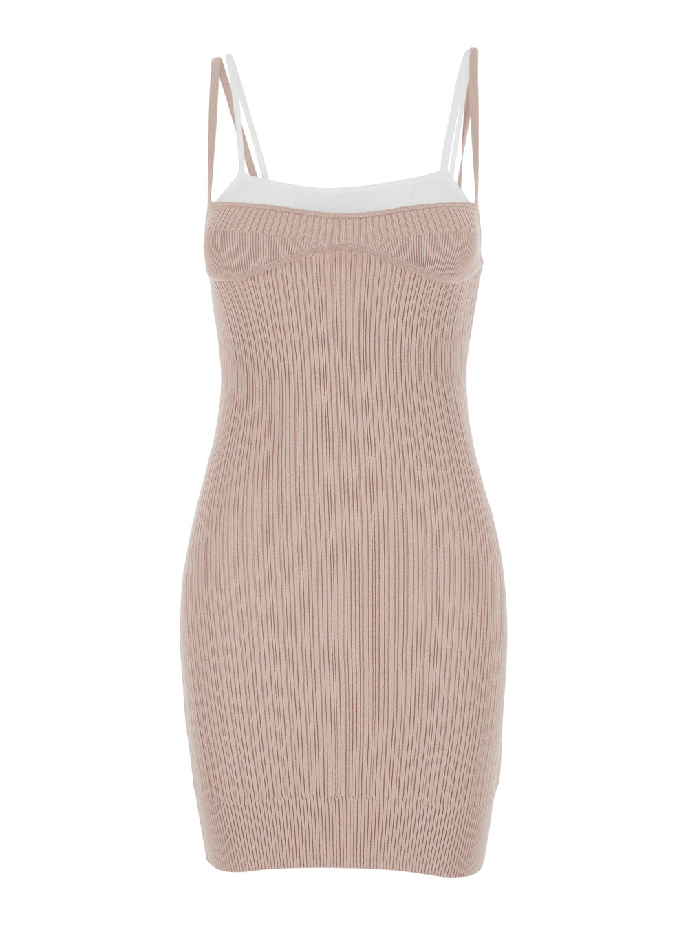 Diesel Women 'M-Zandra' Beige Mini Dress With Spaghetti Straps And Ribbed Knit In Viscose Blend Woman DIESEL