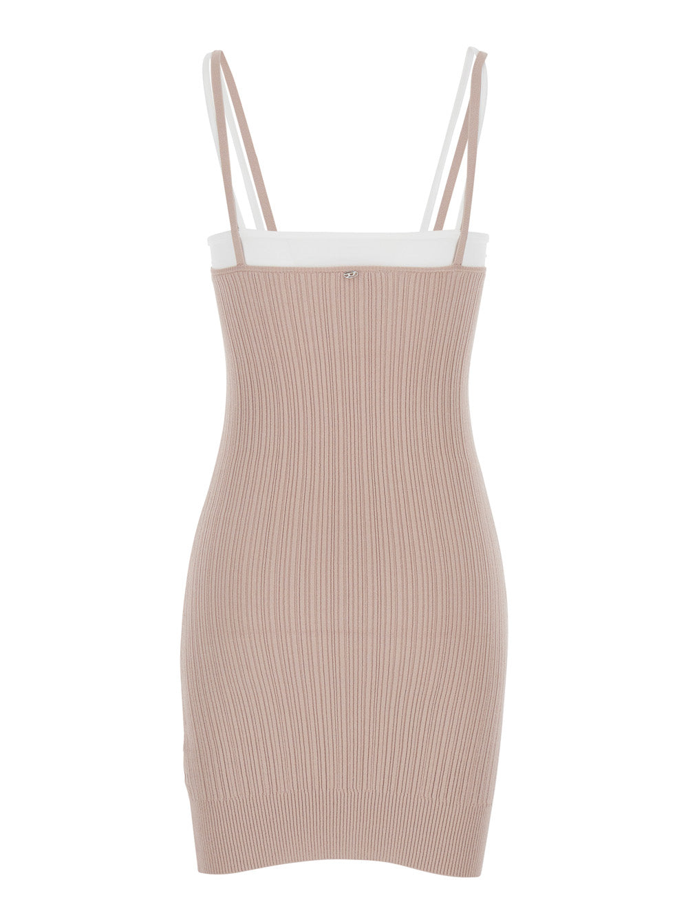 Diesel Women 'M-Zandra' Beige Mini Dress With Spaghetti Straps And Ribbed Knit In Viscose Blend Woman DIESEL