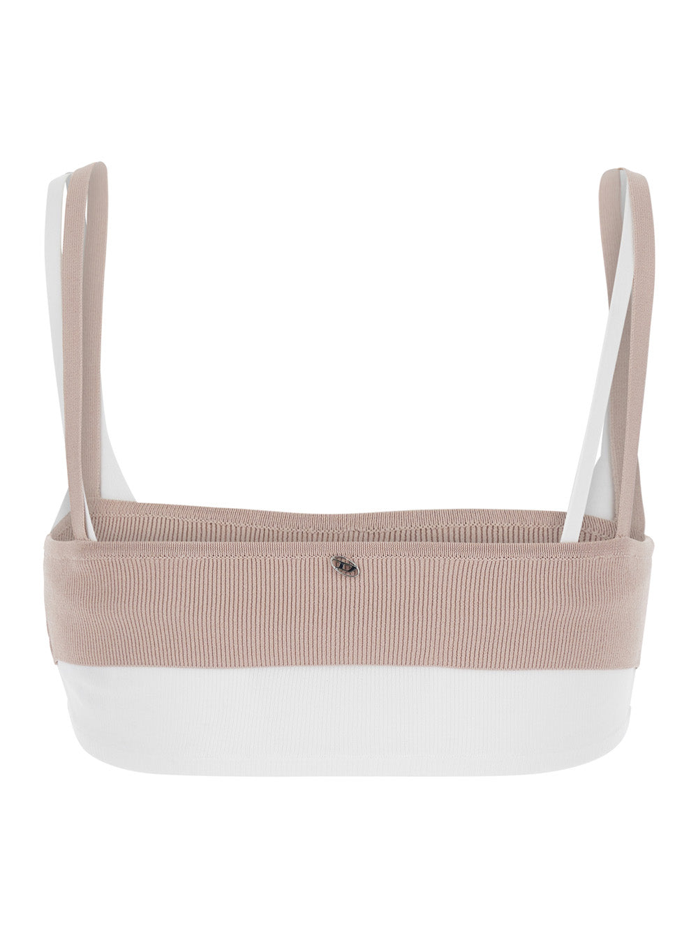 Diesel Women Beige Top With Bicolor Spaghetti Straps And Rectangular Nackline In Viscose Blend Woman DIESEL