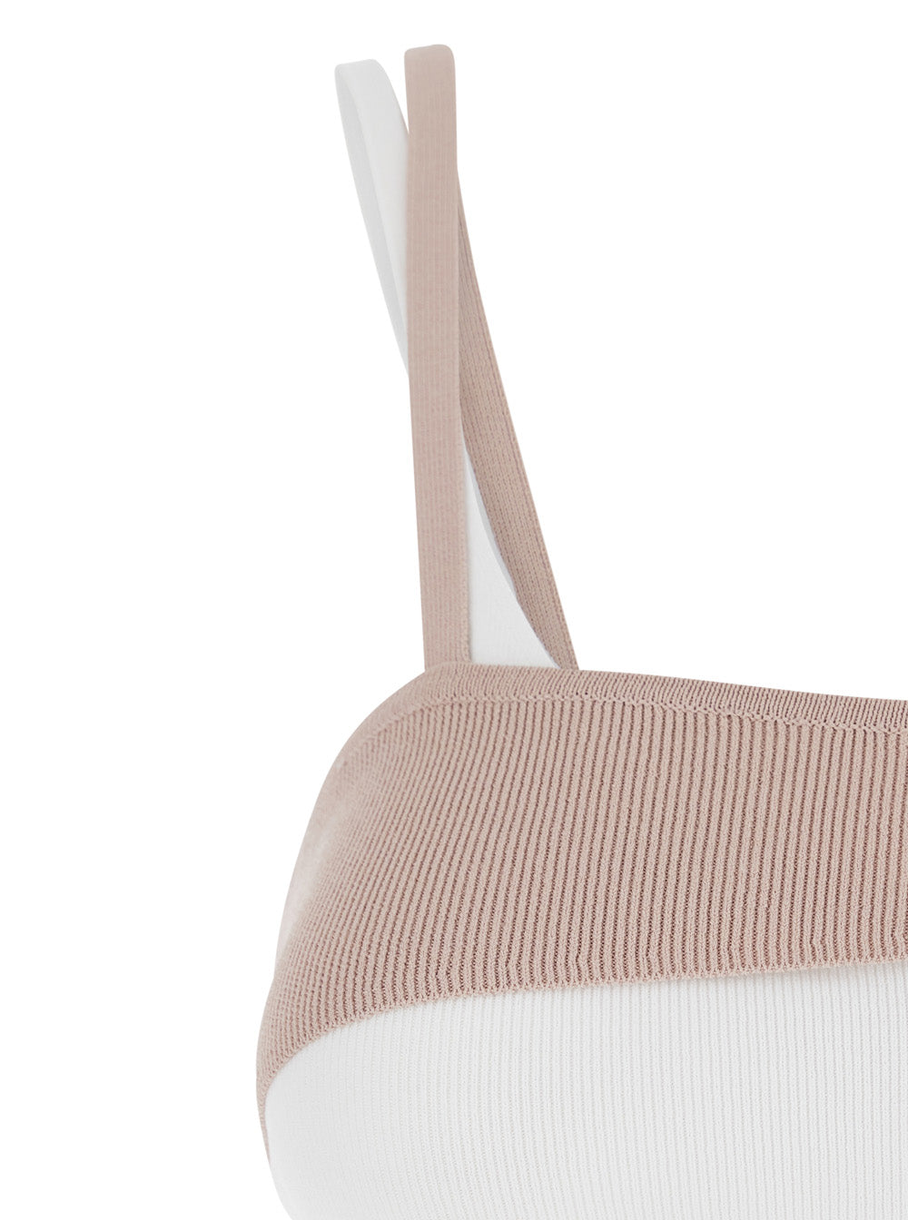 Diesel Women Beige Top With Bicolor Spaghetti Straps And Rectangular Nackline In Viscose Blend Woman DIESEL