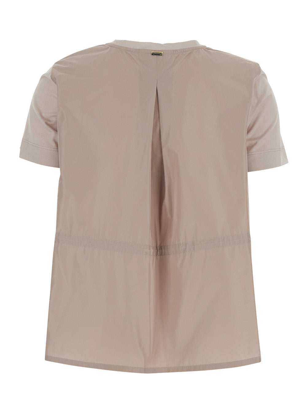 Herno Women Crew Neck T-Shirt With Logo Detail On Sleeve In Pink For Women HERNO