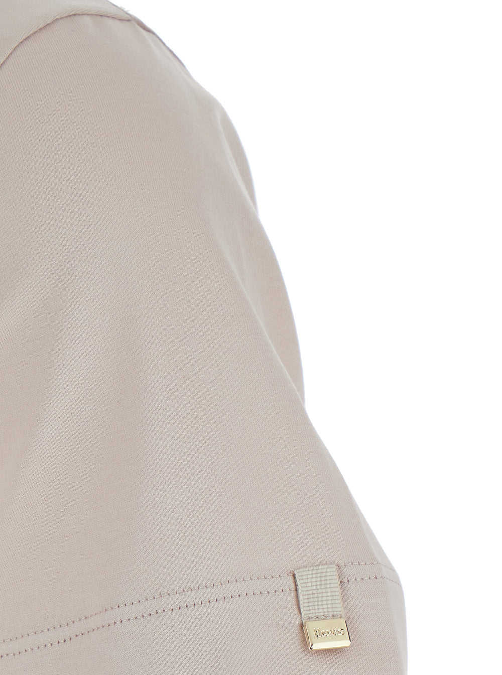 Herno Women Crew Neck T-Shirt With Logo Detail On Sleeve In Pink For Women HERNO