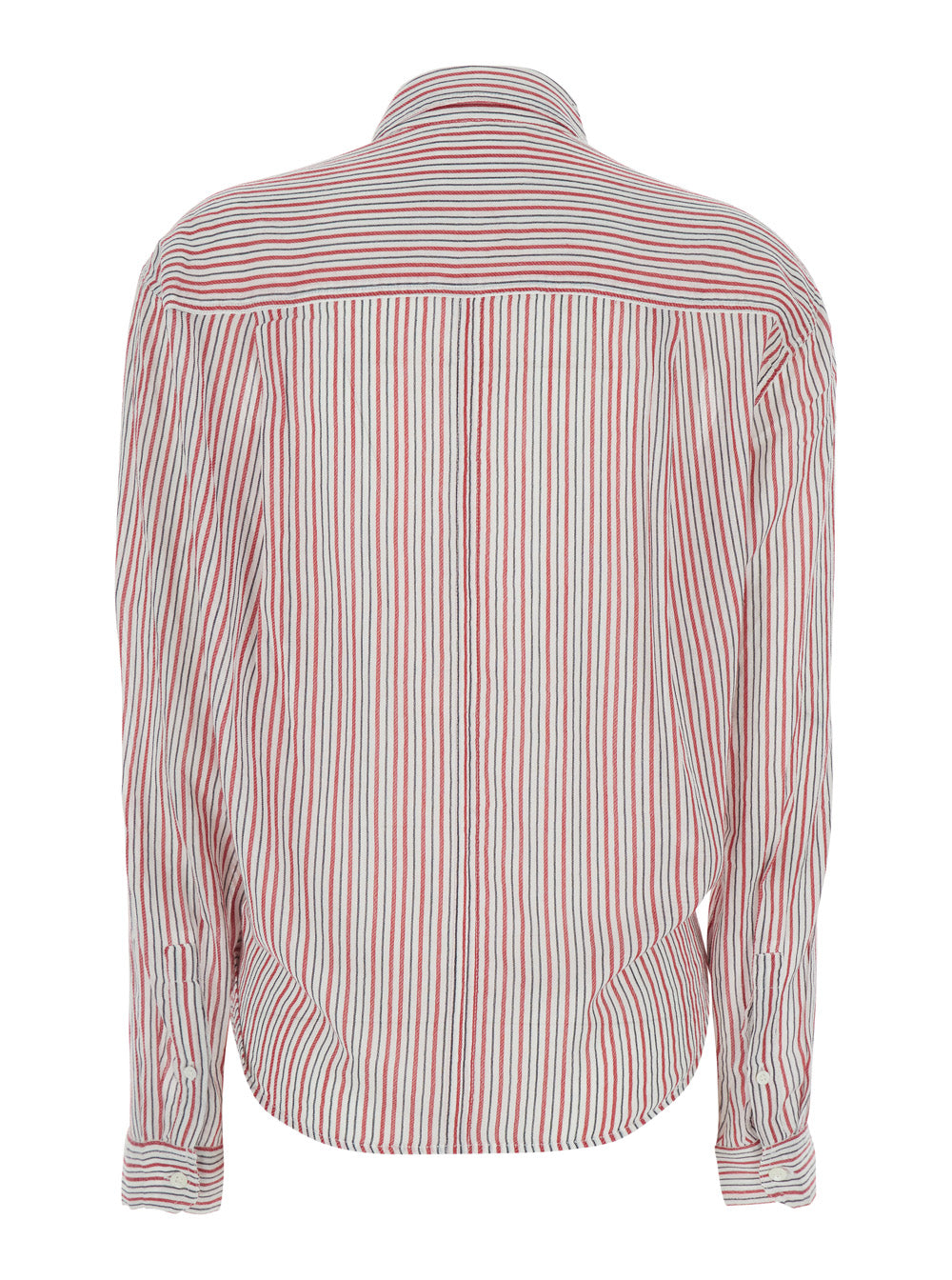 Isabel Marant Etoile Women Shirt 'Nath' With Bow On The Front And All-Over Stripe Motif In Red Cotton For Women ISABEL MARANT ETOILE
