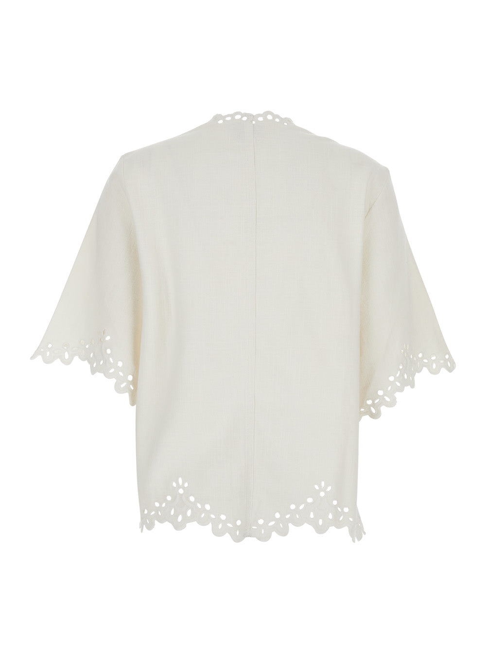 Isabel Marant Etoile Women Shana White Caftan With Cut-Out Details And Scalloped Hem In Cotton For Women ISABEL MARANT ETOILE