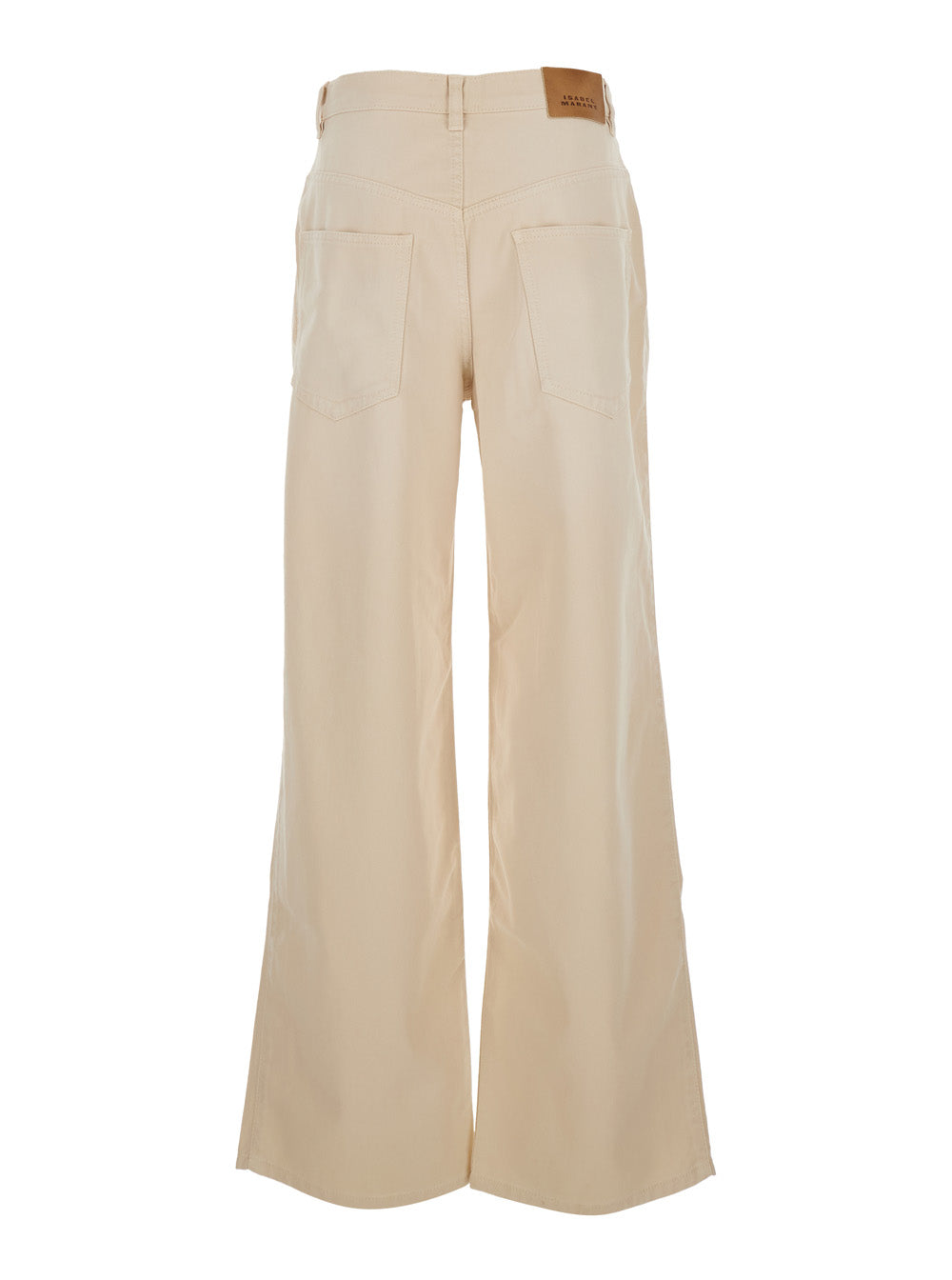 Isabel Marant Women 'Rodayna' Beige Jeans With Logo Patch On The Rear And Wide Leg In Denim Woman ISABEL MARANT