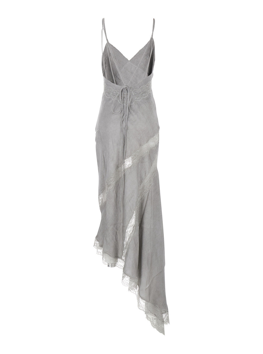 The Andamane Women Long Dress 'Rosetta' With Thin Straps And Asymmetrical Design In Gray For Women THE ANDAMANE