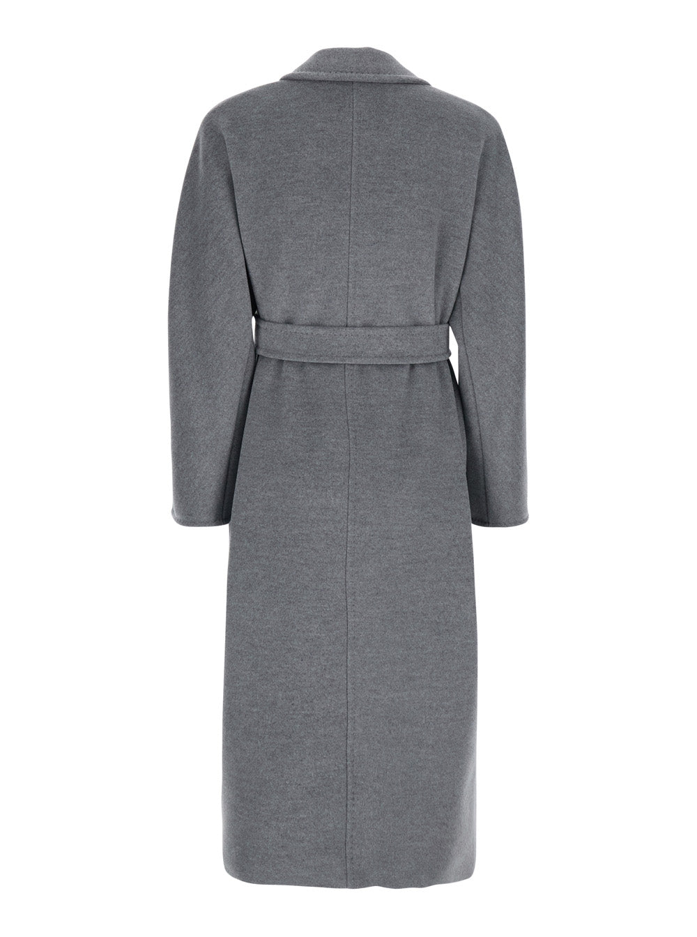 Max Mara Women 'Madame' Grey Double-Breasted Coat With Notched Revers And Front Belt In Wool And Cashmere Woman MAX MARA
