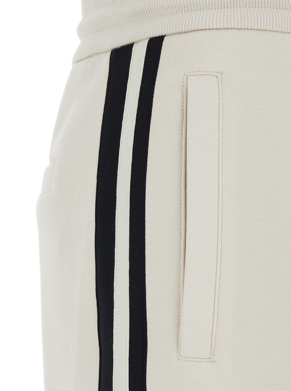 'S Maxmara Women 'Vento' White Pants With Drawstring Waist And Side Striped Detail In Cotton Blend Woman S MAX MARA