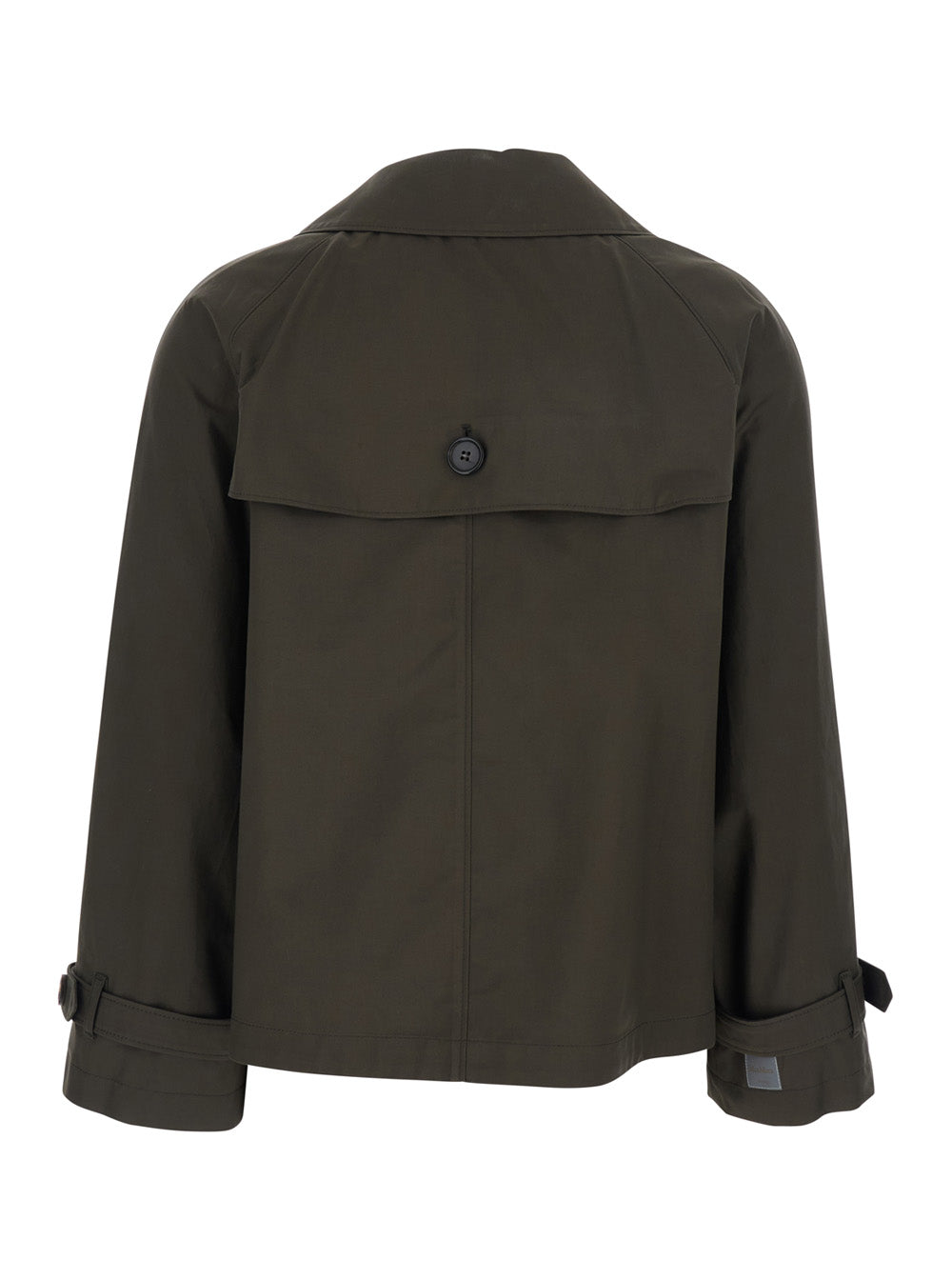Max Mara Women Brown Short 'Tesoro' Double-Breasted Trench With Classic Collar And Back Buttoned Cape In Cotton Women MAX MARA
