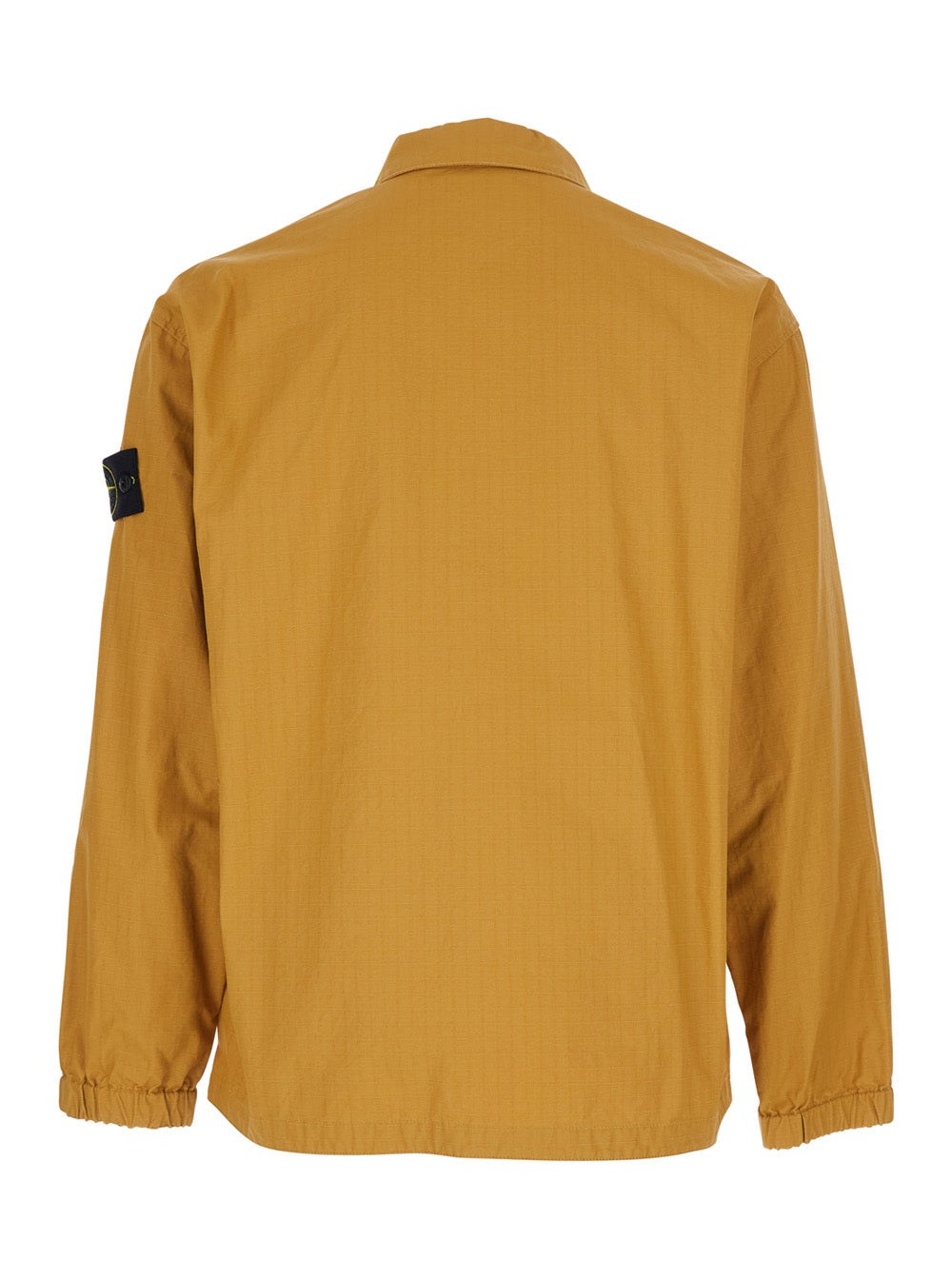Stone Island Men Yellow Jacket With Classic Collar And Logo Patch On The Sleeve In Cotton Man STONE ISLAND