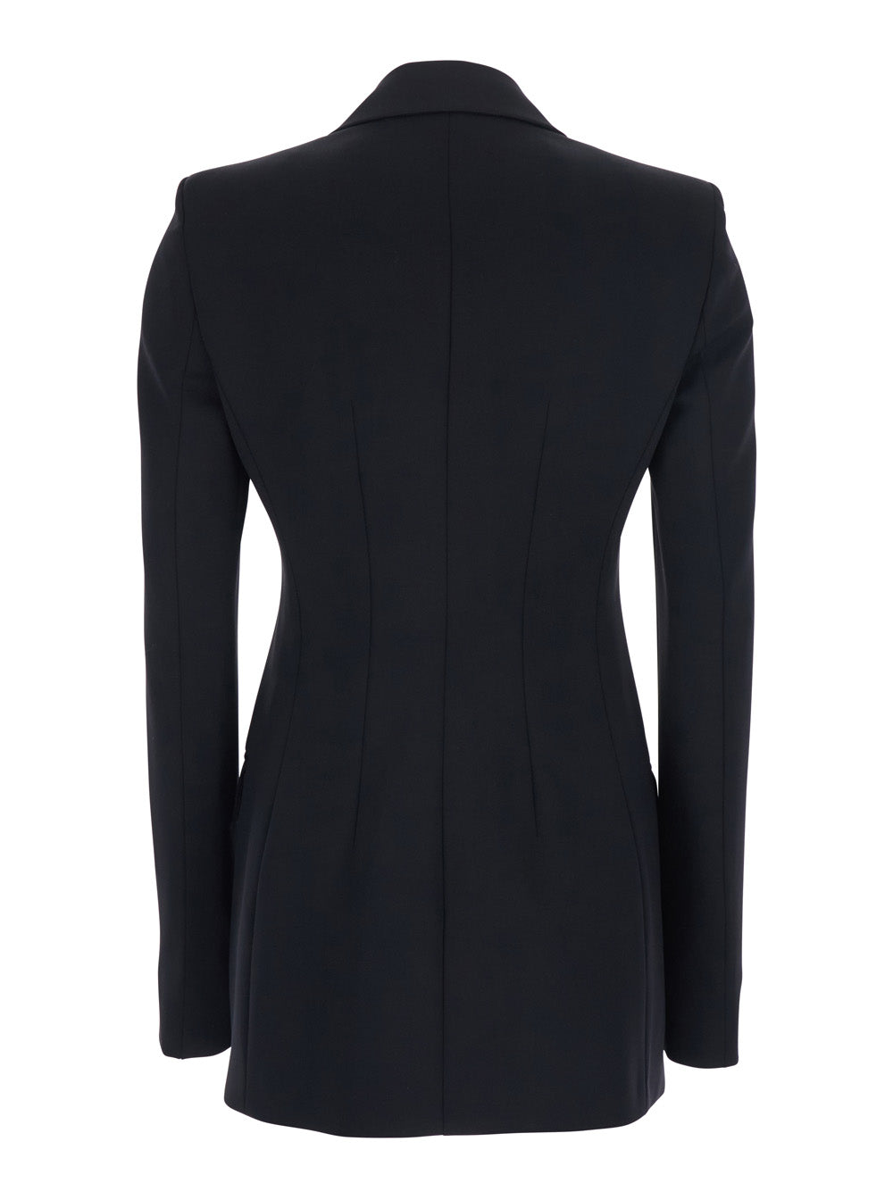 Sportmax Women Double-Breasted Jacket With Peak Revers In Black Tech Fabric For Women SPORTMAX