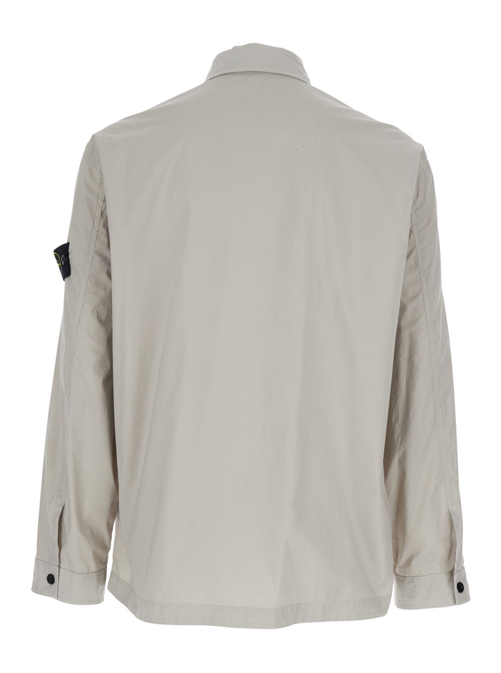 Stone Island Men Gray Jacket With Classic Collar And Logo Patch On Sleeve For Men STONE ISLAND
