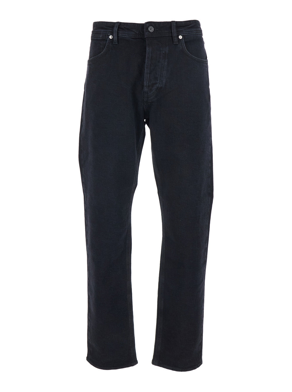 Stone Island Men Black Jeans With Logo Patch On The Rear And Belt Loops In Denim Stretch Man STONE ISLAND
