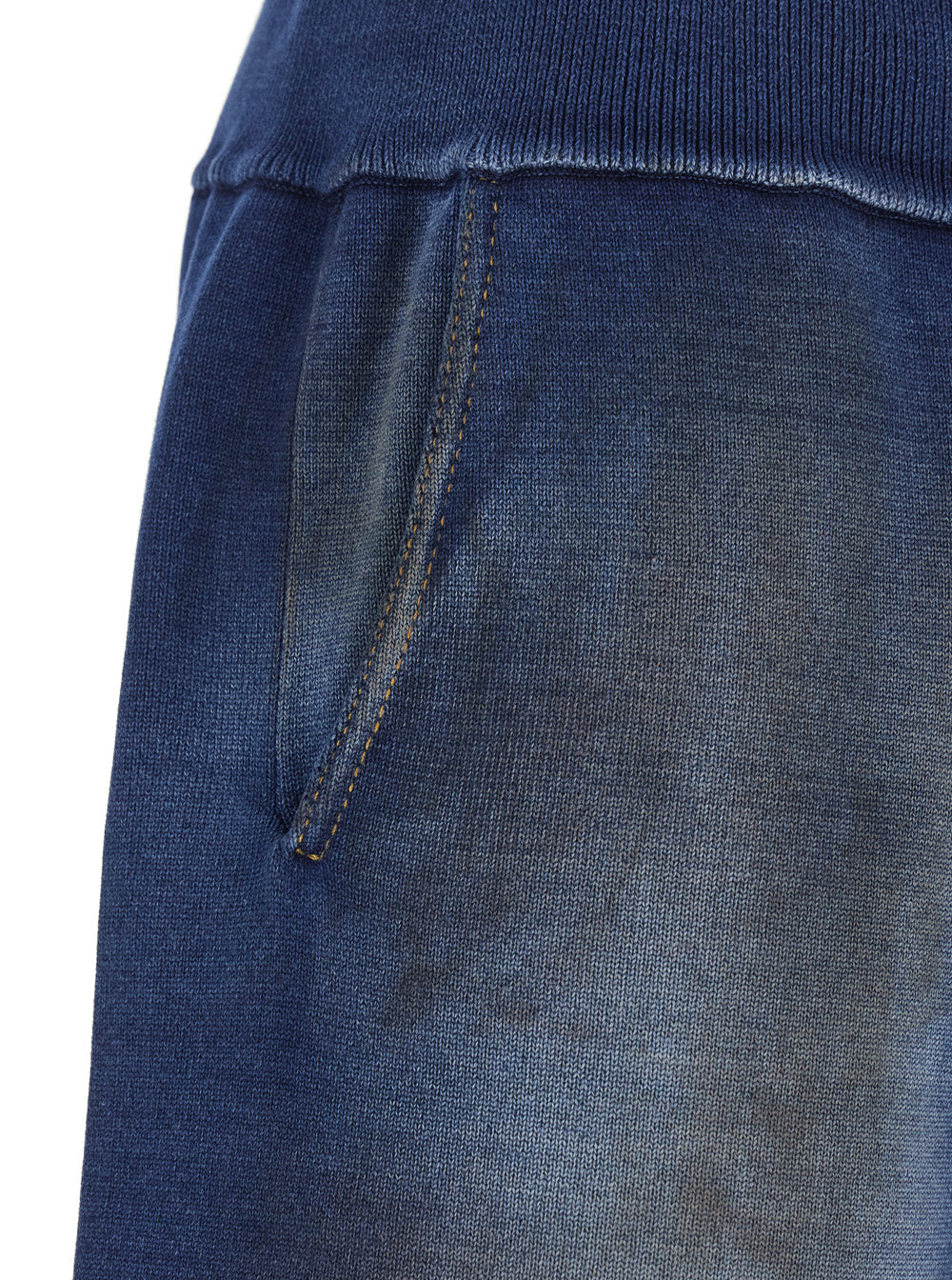 Dsquared2 Men Blue Shorts With Elastic Waist And Worn Effect In Cotton For Men DSQUARED2
