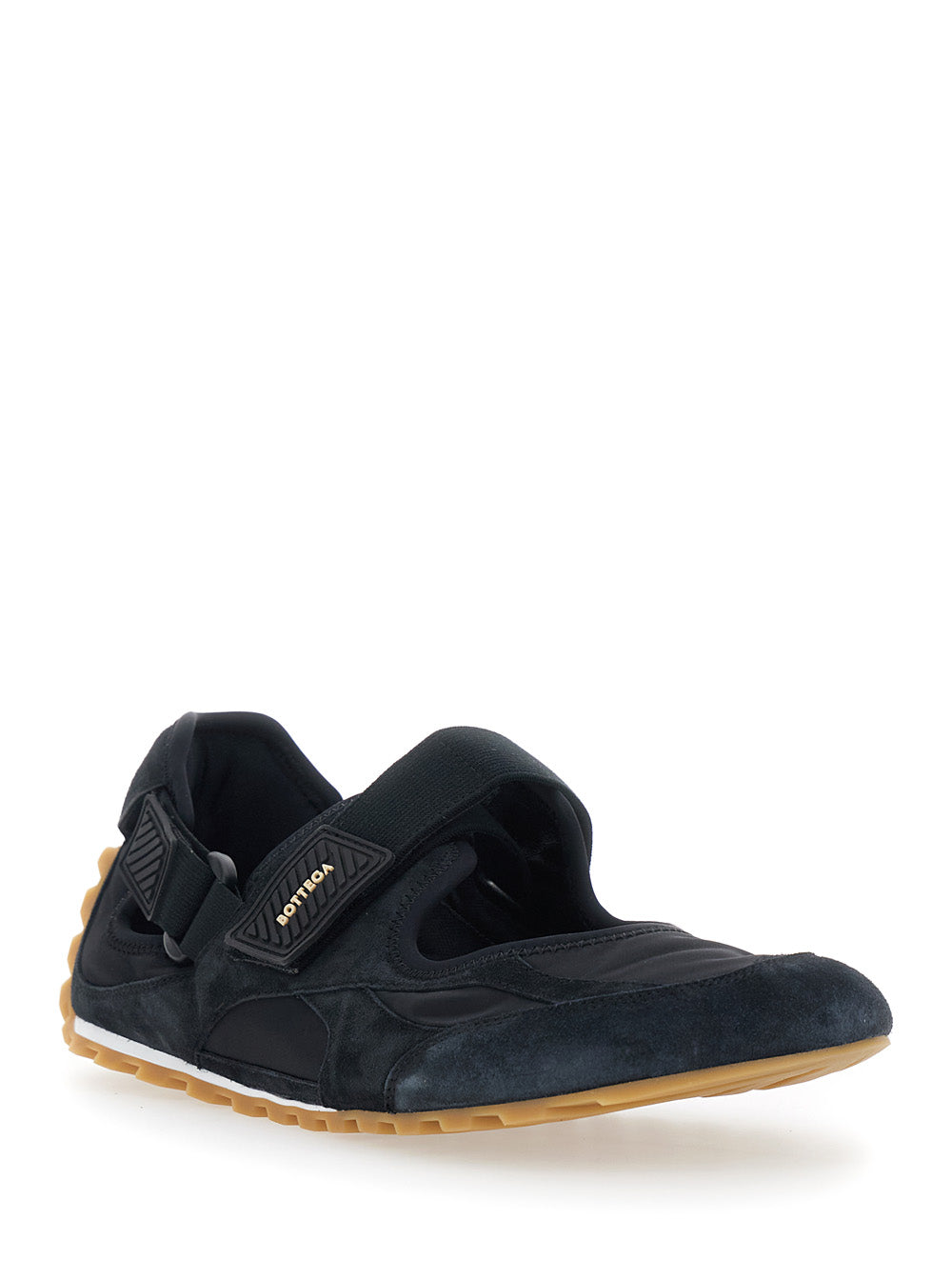 Bottega Veneta Men 'Orbit Flash' Black Sneakers With Touch-Strap Closure And Logo Patch On The Strap In Leather And Fabric Man BOTTEGA VENETA