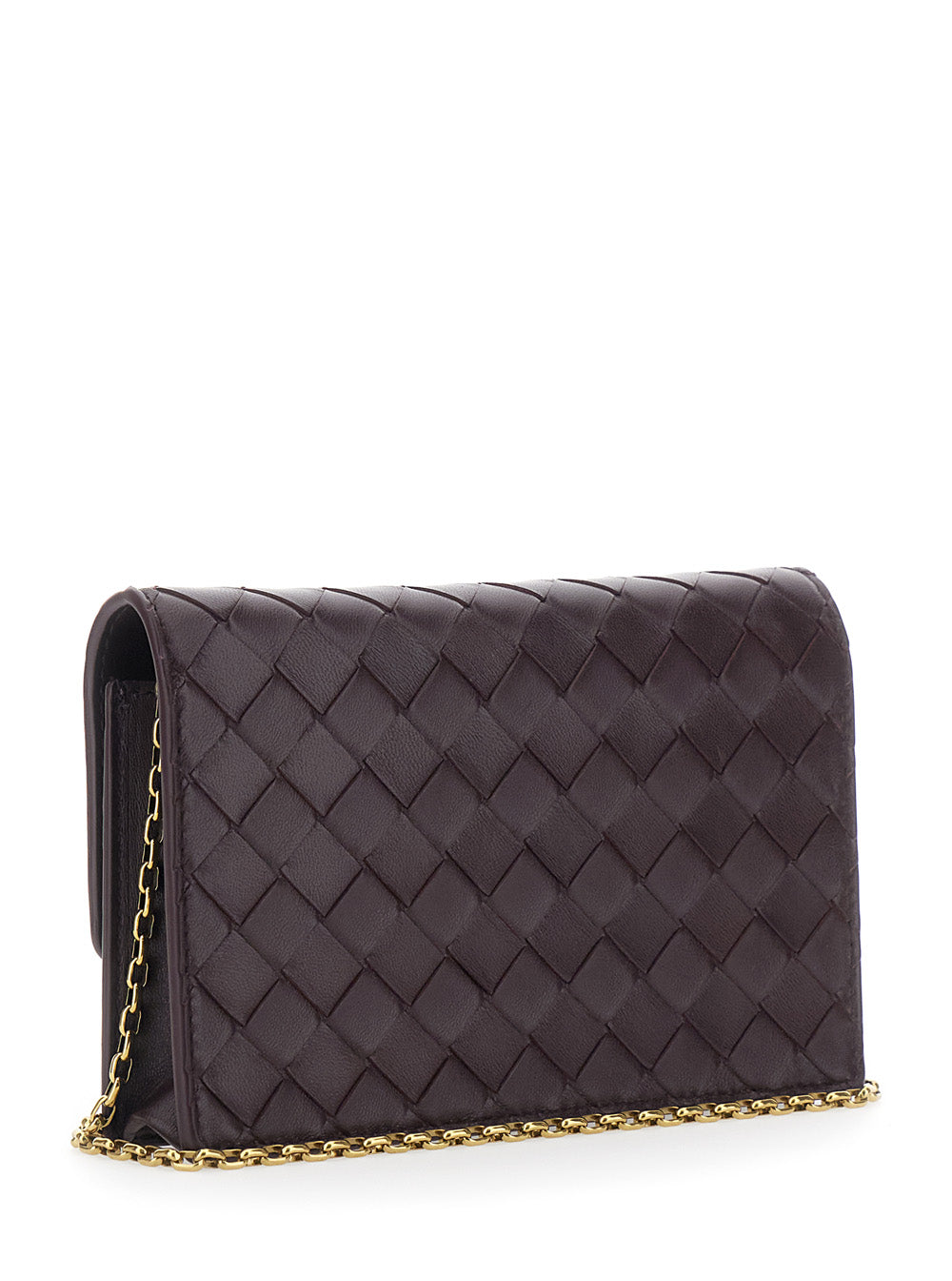 Bottega Veneta Women 'Andiamo' Bordeaux Crossbody Bag With Knot Closure On The Front And Intreccio Motif In Leather For Women BOTTEGA VENETA