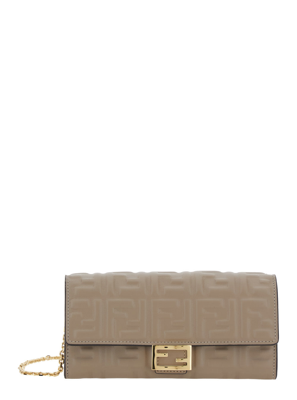Fendi Women 'Continental' Beige Crossbody Bag With All-Over Ff Motif In Leather For Women FENDI