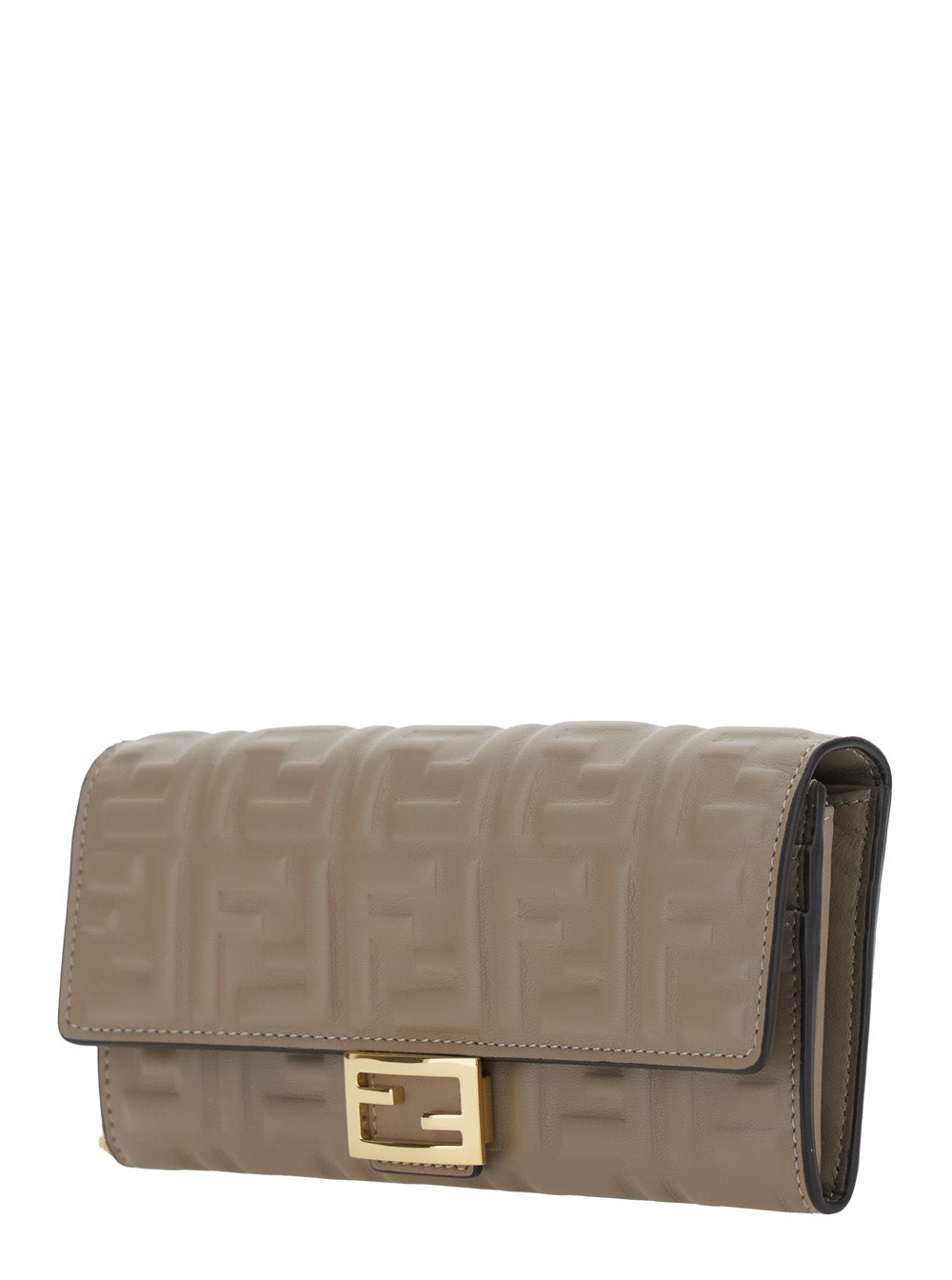 Fendi Women 'Continental' Beige Crossbody Bag With All-Over Ff Motif In Leather For Women FENDI