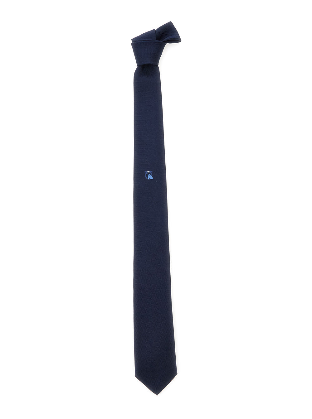 Ferragamo Men Blue Tie With Logo On The Front In Silk Man FERRAGAMO