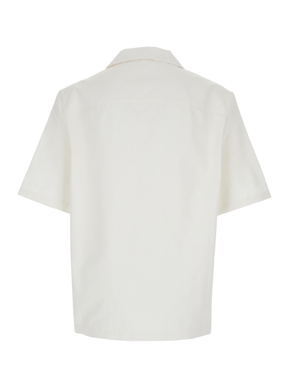 Casablanca Men White Bowling Shirt With Cuban Collar In Cotton Man CASABLANCA