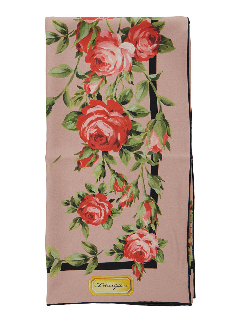 Dolce & Gabbana Women Multicolor Silk Square Scarf With All-Over Floral Motif And Logo On The Front Woman DOLCE & GABBANA