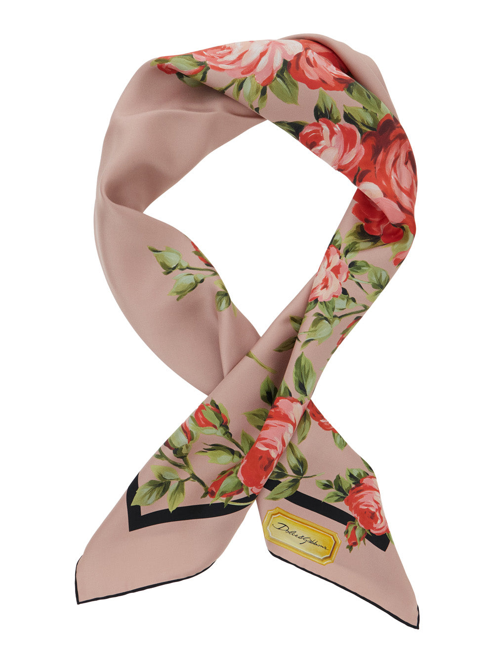 Dolce & Gabbana Women Multicolor Silk Square Scarf With All-Over Floral Motif And Logo On The Front Woman DOLCE & GABBANA