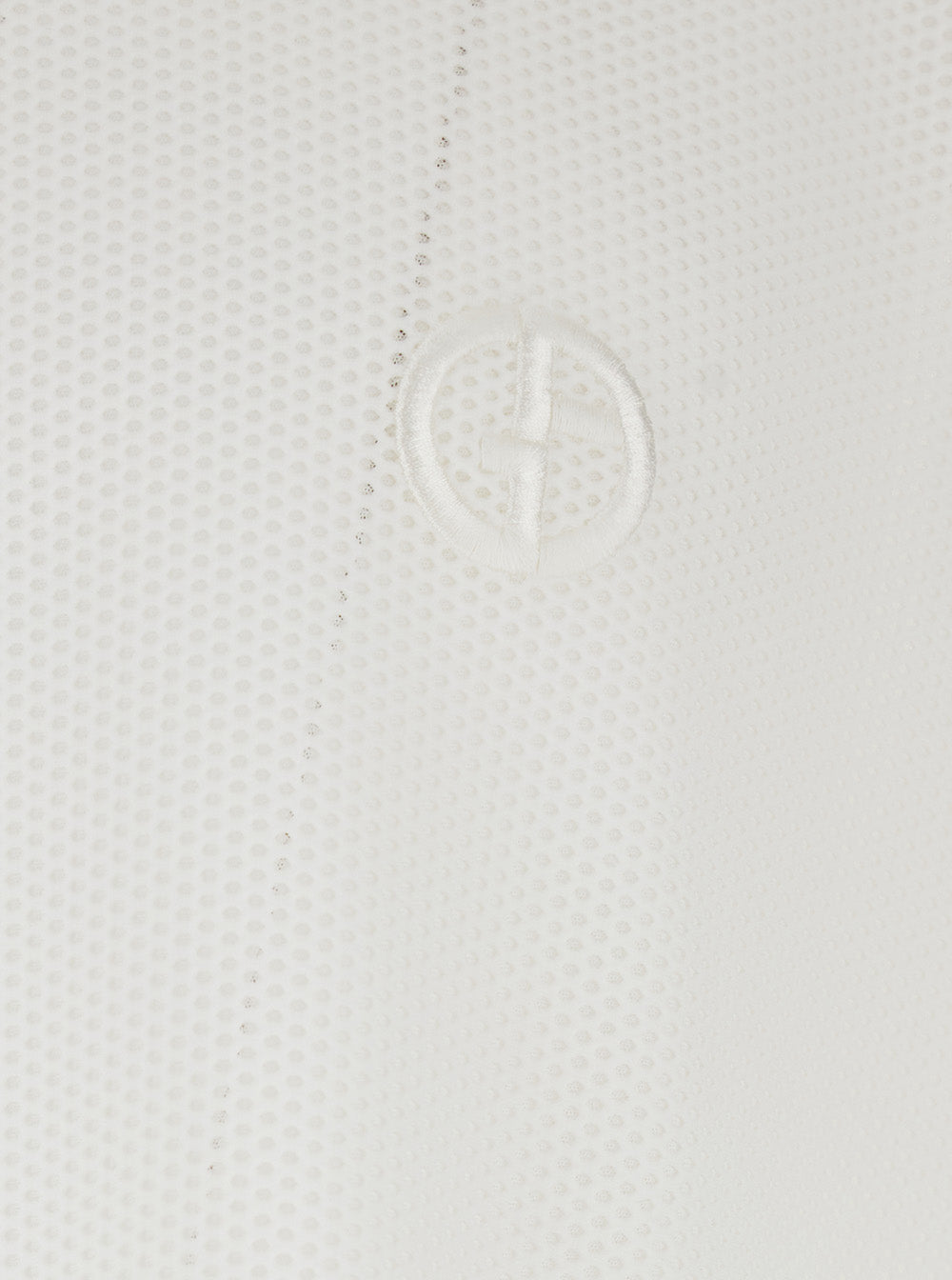 Giorgio Armani Men White Crewneck T-Shirt With Logo On The Front In Tech Fabric Stretch Man GIORGIO ARMANI
