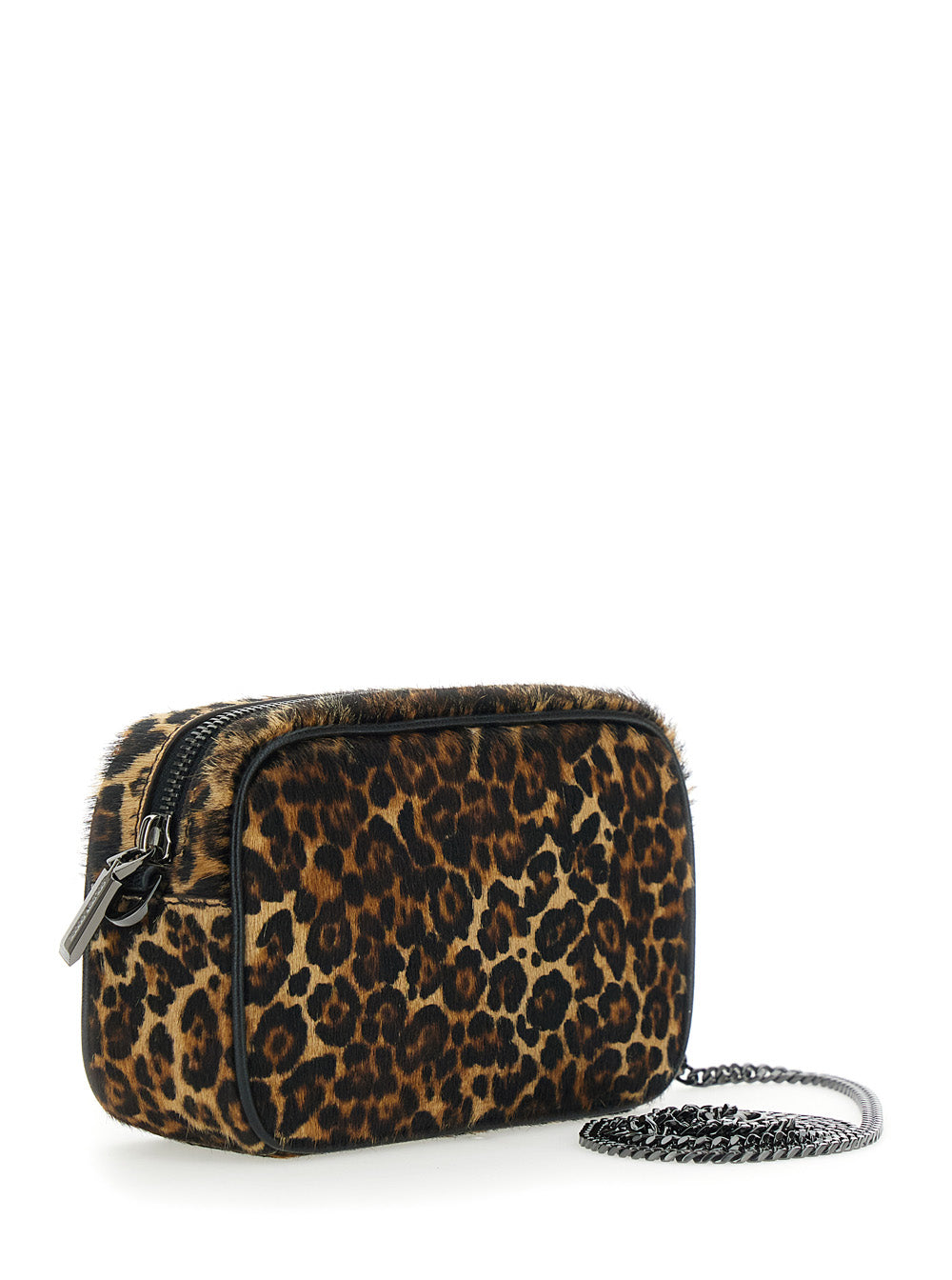 Golden Goose Women Brown Shoulder Bag With Star Patch On The Front And Fur Texture In Leather For Women GOLDEN GOOSE