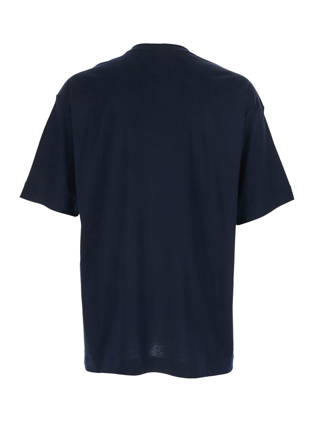 Giorgio Armani Men Blue Crewneck T-Shirt With Logo Lettering On The Front In Cotton Man GIORGIO ARMANI